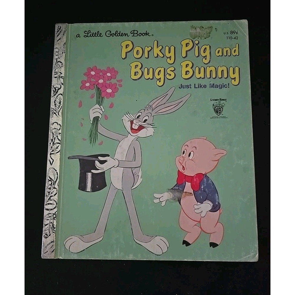 Porky Pig and Bugs Bunny Little Golden Book Just Like‎ Magic! 1970s